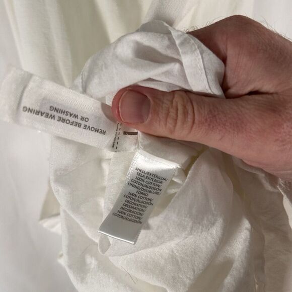 LOFT Romper Women XS White Short Sleeve Round Neck Sleeveless Lightweight Cotton - Picture 11 of 11